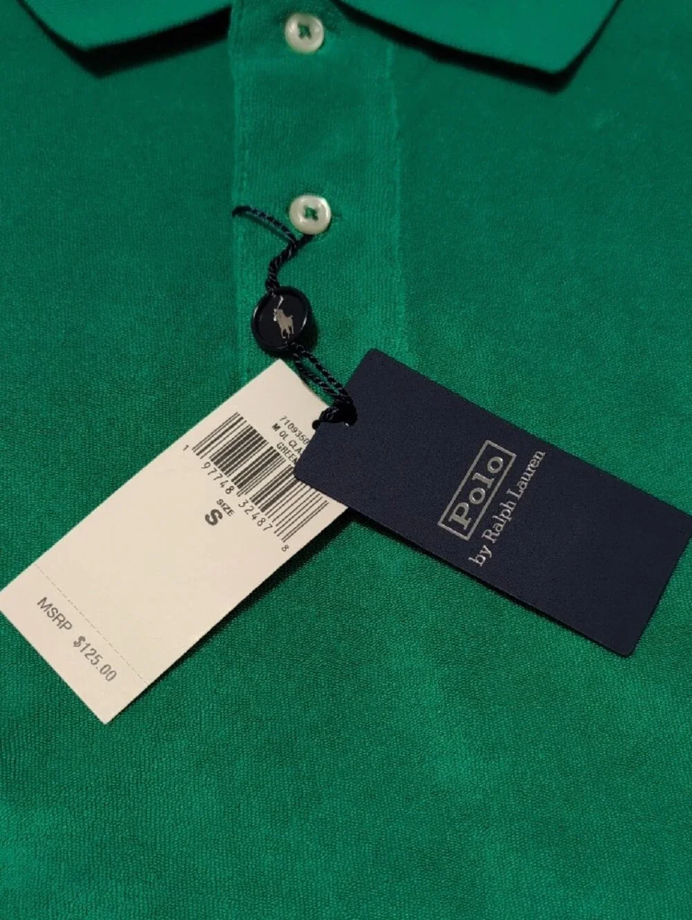 Polo by Ralph Lauren Bright Green Terry Polo with Navy Pony